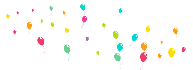Multicolor Helium Ballon Vector Panoramic White
