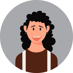 Avatar icon, girl flat style. Vector graphics eps 10.