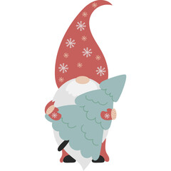 Cute Gnomes   with christmas tree