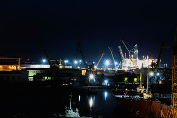 Fototapeta na wymiar port in night