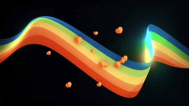 LGBT Pride Month Animation with Rainbow Pride Background.