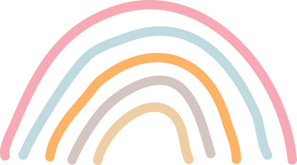 Boho Rainbow hand-drawn for decoration, prints, wallpaper