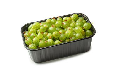 A group of gooseberries isolated on a white background.