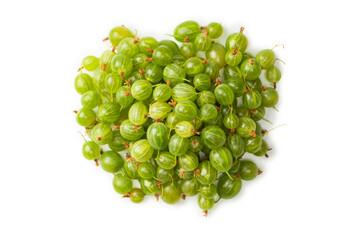 A group of gooseberries isolated on a white background.