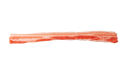 Raw bacon slices isolated on a white background.