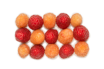 Tasty raspberries isolated on  white background.