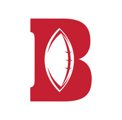 Abstract Rugby Team Logo with letter B, American football logo.