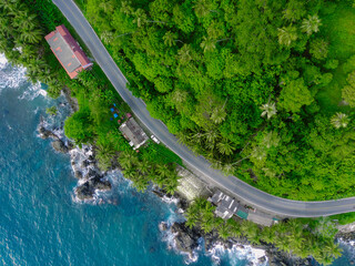 Aerial view of Tapaktuan, Aceh, Indonesia