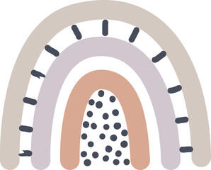 Boho Rainbow hand-drawn for decoration, prints, wallpaper