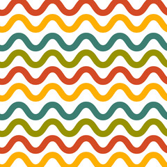 Multicolored Wavy Thick Lines Funny Pattern