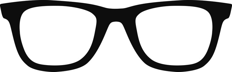 Illustration of hipster nerd style black glasses silhouette isolated on transparent background	 - obrazy, fototapety, plakaty