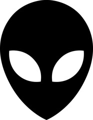 Alien head illustration icon isolated on transparent background