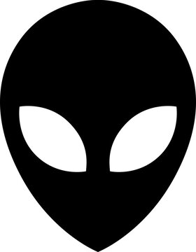 Alien head illustration icon isolated on transparent background