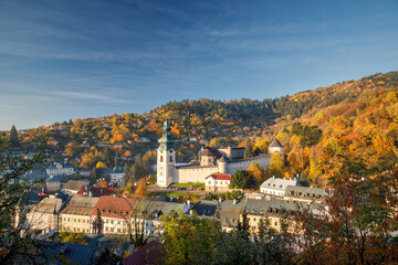 The Old Castle in Banska Stiavnica at an autumn season, Slovakia, Europe.