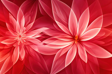 Abstract red floral background, zen aromatherapy massage yoga background, digital illustration, digital painting, cg artwork, realistic illustration, 3d render