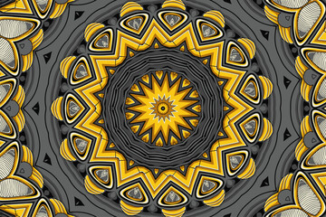 Bright colorful mandala art pattern. geometric ornament aztec style psychedelic carnival background