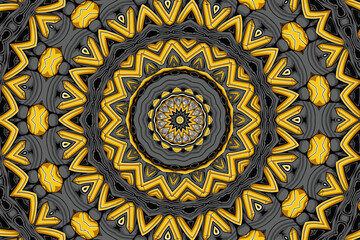 Bright colorful mandala art pattern. geometric ornament aztec style psychedelic carnival background