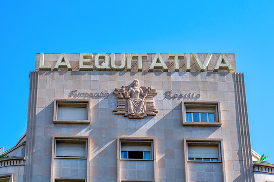 Sign of La Equitativa Rosillo Foundation, Barcelona, Spain
