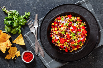Black Bean Salad with Black-Eyed Peas and veggies