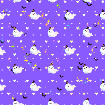 3d rendered cartoon purple halloween pattern.