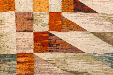 Retro carpet texture with hand-made geometric pattern
