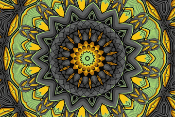 Festive colorful ethnic tribal seamless vector pattern ornamental psychedelic mandala art background