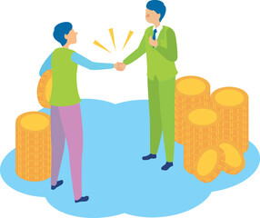 資産の運用を専門家に任せる男性