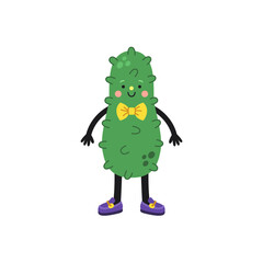 Cute cartoon cucumber illustration on a white background.