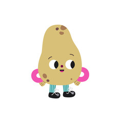 Cute cartoon potato illustration on a white background.