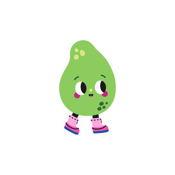 Cute cartoon small ulluco illustration on a white background.