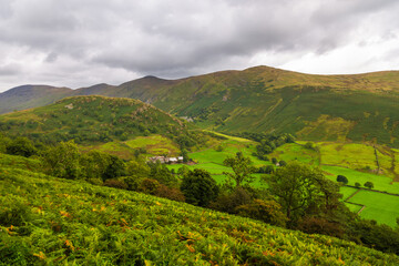 Fototapeta premium View of the green hills in North UK.
