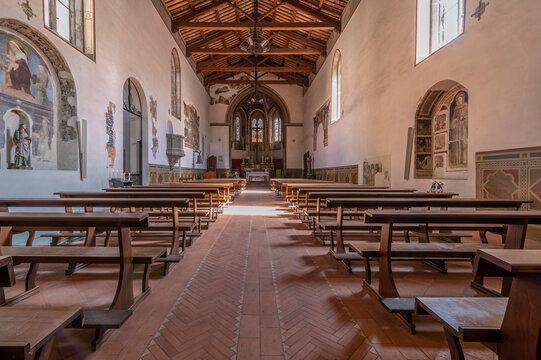 The interior of the church of San Francesco di Deruta, Perugia, Italy