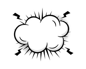 Empty comic speech bubble with halftone shadow and lighting. Pop art vector cartoon illustration in retro style. Design for comic book, poster, banner