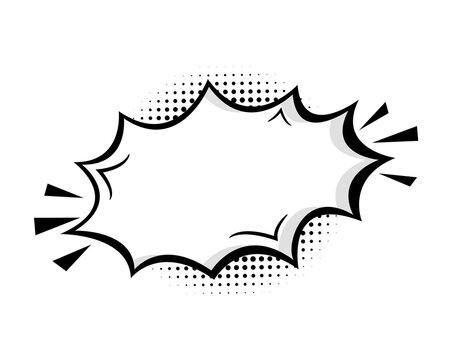 Empty comic speech bubble with halftone shadow. Pop art vector cartoon illustration in retro style. Design for comic book, poster, banner
