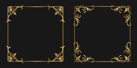 gold vintage frame border ornament
