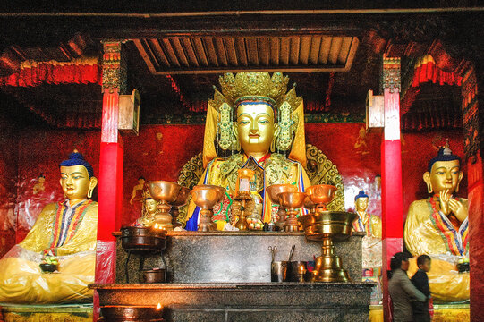 Buddha statue in the Ramoche temple, Lhasa, Tibet