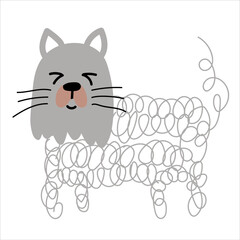 dog childish hand drawn vector element