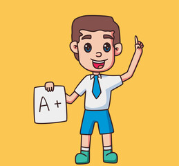 smart boy student cartoon illustrationtemplate ss.cdr
