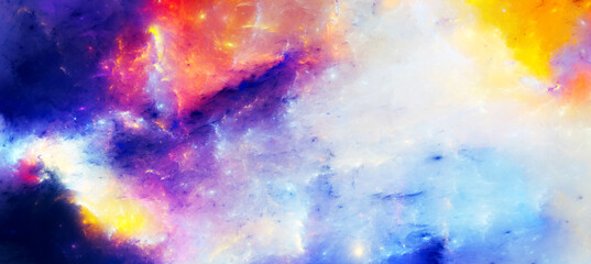 Obraz na płótnie Canvas Space clouds. Art painting. Abstract paint background. Fractal artwork for creative graphic design