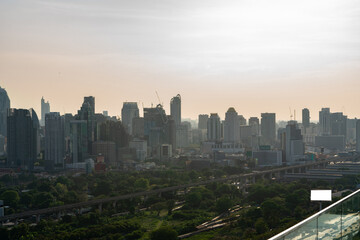 City skyline and skyscraper Bangkok Thailand. Beautiful view in Bangkok