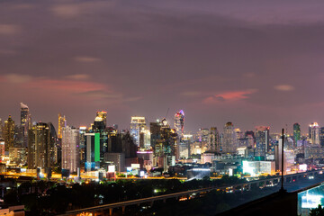 Fototapeta na wymiar City skyline and skyscraper Bangkok Thailand. Beautiful view in Bangkok