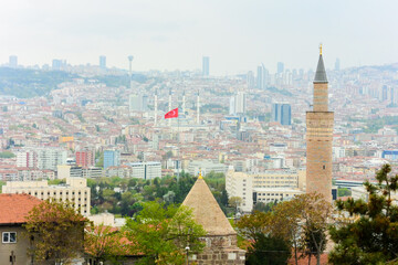 Obraz premium Ankara skyline with major monumental buildings including Kocatepe Mosque - Ankara, Turkey