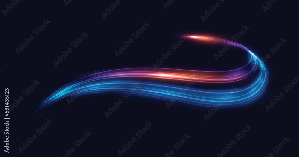 Aufkleber Modern abstract high-speed light trails effect. Futuristic dynamic motion technology. Motion pattern for banner or poster design background idea. Vector eps10.
