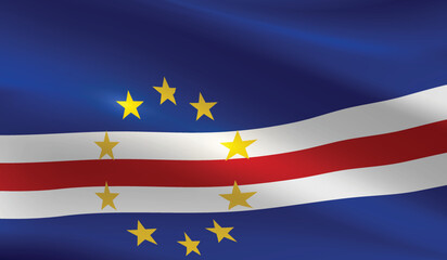 Cape Verde flag background.Waving Cape Verde flag vector