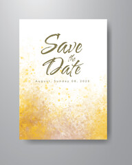 Save the date with watercolor background. Design for your invitation.