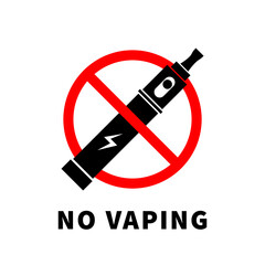 No vaping forbidden sign with electronic cigarette on white - 531435549