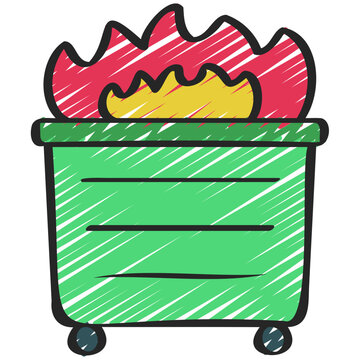 Flaming Dumpster Icon