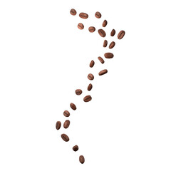 coffee beans isolated on transparent background.