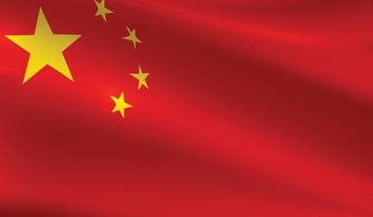 China flag background.Waving Chinese flag vector