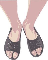 サンダルを履く足のベクターイラスト4